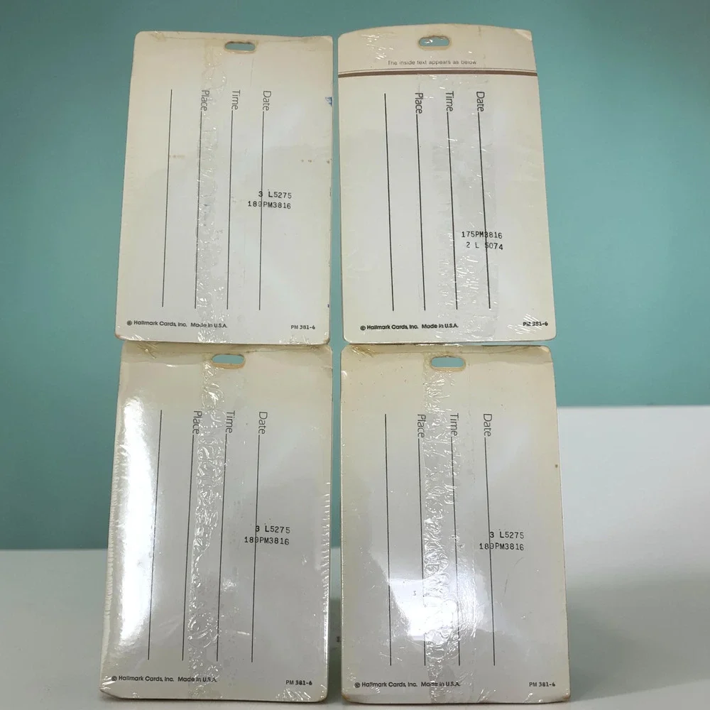 Lot 4 Vtg Hallmark Pool Party Invitations Sealed NOS Mid Century Modern Patio